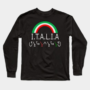 Italy FLAG ART design Long Sleeve T-Shirt